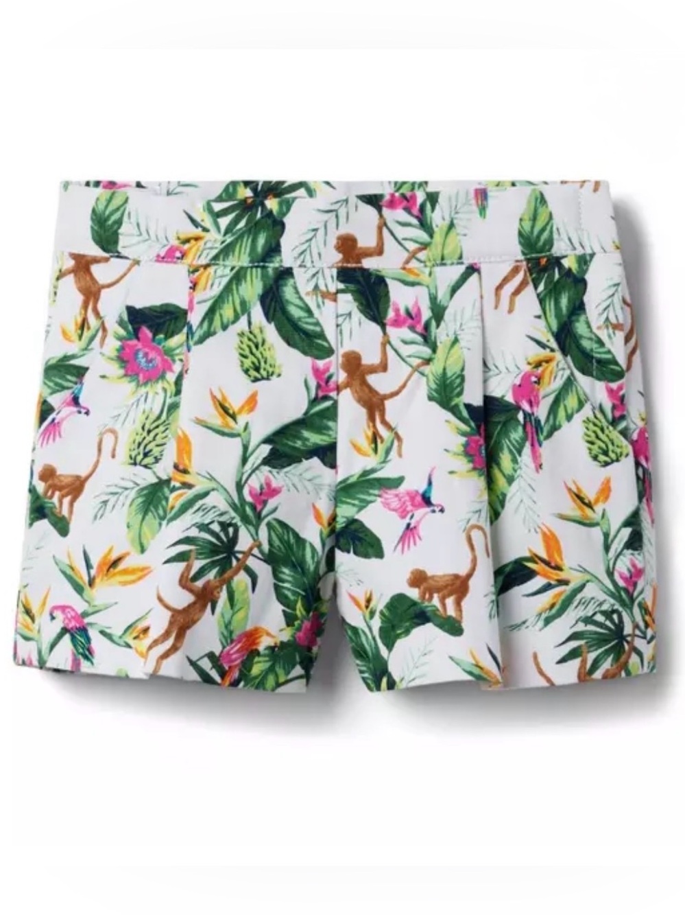 Janie and Jack Tropical Monkey Print Canvas Shorts Size: 2T | Vacay Ready!